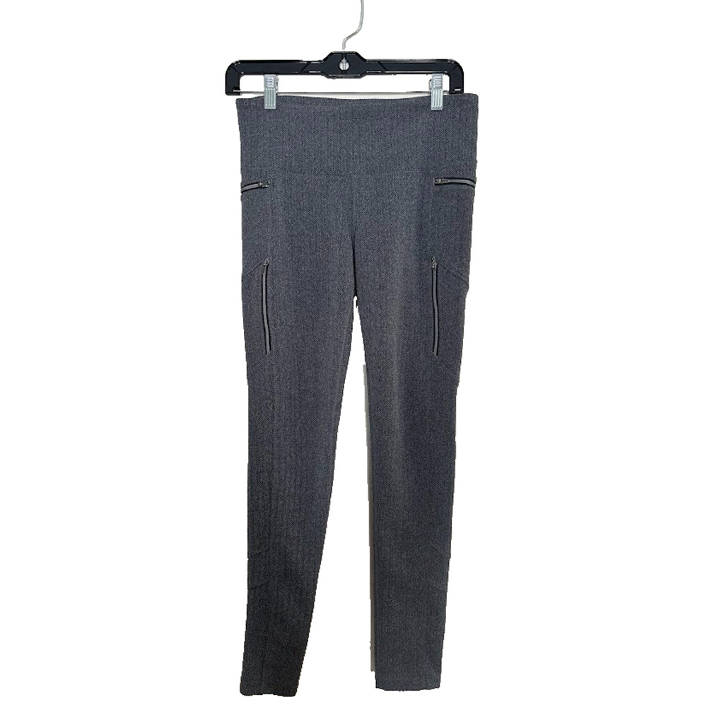 Athleta Womens Medium Herringbone Sly Drifter Tights w/ Zipper Pockets Grey Pant